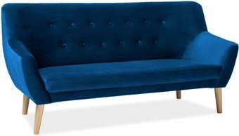 Софа Signal NORDIC 3 VELVET (Bluvel86 темно-синий/бук)