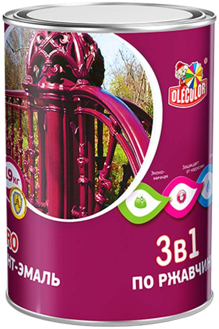 

Грунт-эмаль Olecolor 3 в 1 по ржавчине 1014 0.9 кг (слоновая кость)