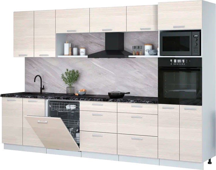 

Готовая кухня Интерлиния Мила Лайт 3.2-ПМ1 (вудлайн кремовый/вудлайн кремовый/кастилло темный)