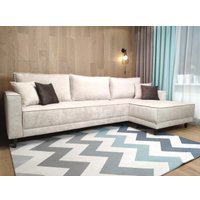 Угловой диван Nord Star Этран Тедди левый (микровелюр, розовый)