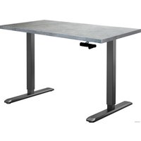 Стол для работы стоя ErgoSmart Manual Desk Spec. 1360x800x36 мм (бетон чикаго светло-серый/чер)