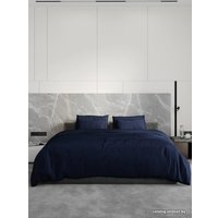 1.5-спальный комплект постельного белья Loon Emily (1.5-спальный, наволочка 70x70, темно-синий)