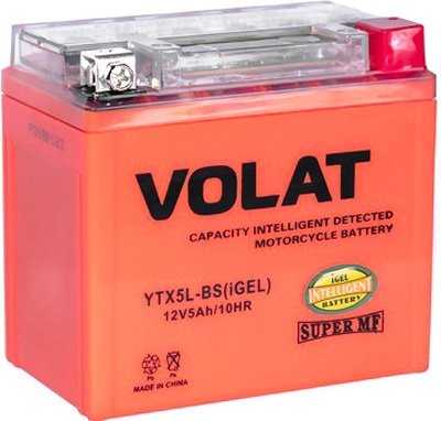 

Мотоциклетный аккумулятор VOLAT YTX5L-BS(iGEL) (5 А·ч)