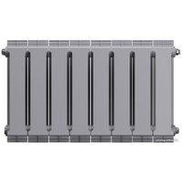 Биметаллический радиатор Royal Thermo PianoForte 300 Silver Satin (8 секций) боковое подключение