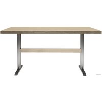 Кухонный стол Buro7 Двутавр 150 (классика, дуб беленый/серебро)