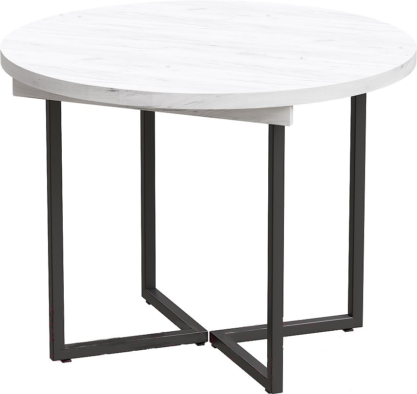 

Кухонный стол Millwood Лофт Лондон Л D100 100-140x100x76 (дуб белый Craft-мет. черн.)