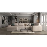 П-образный диван Rivalli Дискавери + оттоманка правая + угловая секция + кресло секц. (Bravo Grey)