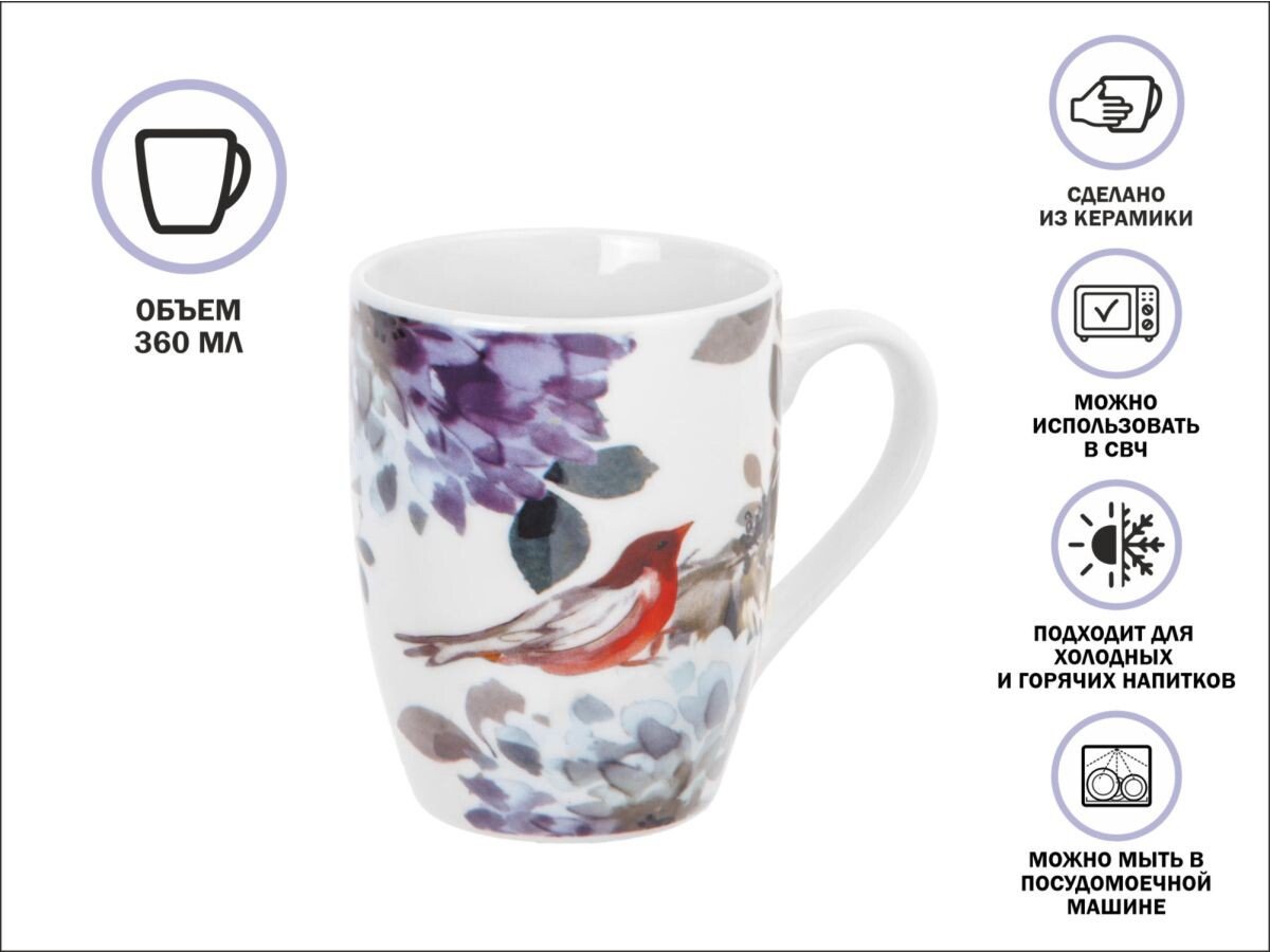 

Кружка Perfecto Linea Flower Bird-3 30-063643