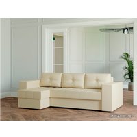 Угловой диван Настоящая мебель Ванкувер Лайт (угл., бон., левый, экокожа, слоновая кость)