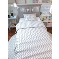 1.5-спальный комплект постельного белья Amarobaby Time to Sleep Зигзаг AMARO-3403-ZS (серый/белый)