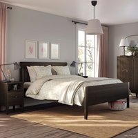 Кровать Ikea Иданэс 200x160 (темно-коричневый, лурой) 594.064.99