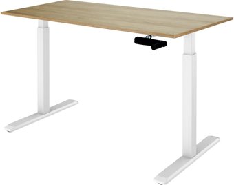 Стол с регулировкой высоты ErgoSmart Manual Desk 1380x800x18 мм (дуб натуральный/белый)