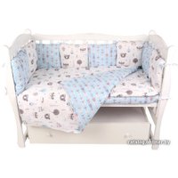 Бампер в кроватку Amarobaby Индейцы (12 подушек, серый/голубой)