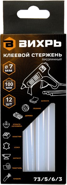 

Клеевые стержни Вихрь 73/5/6/3