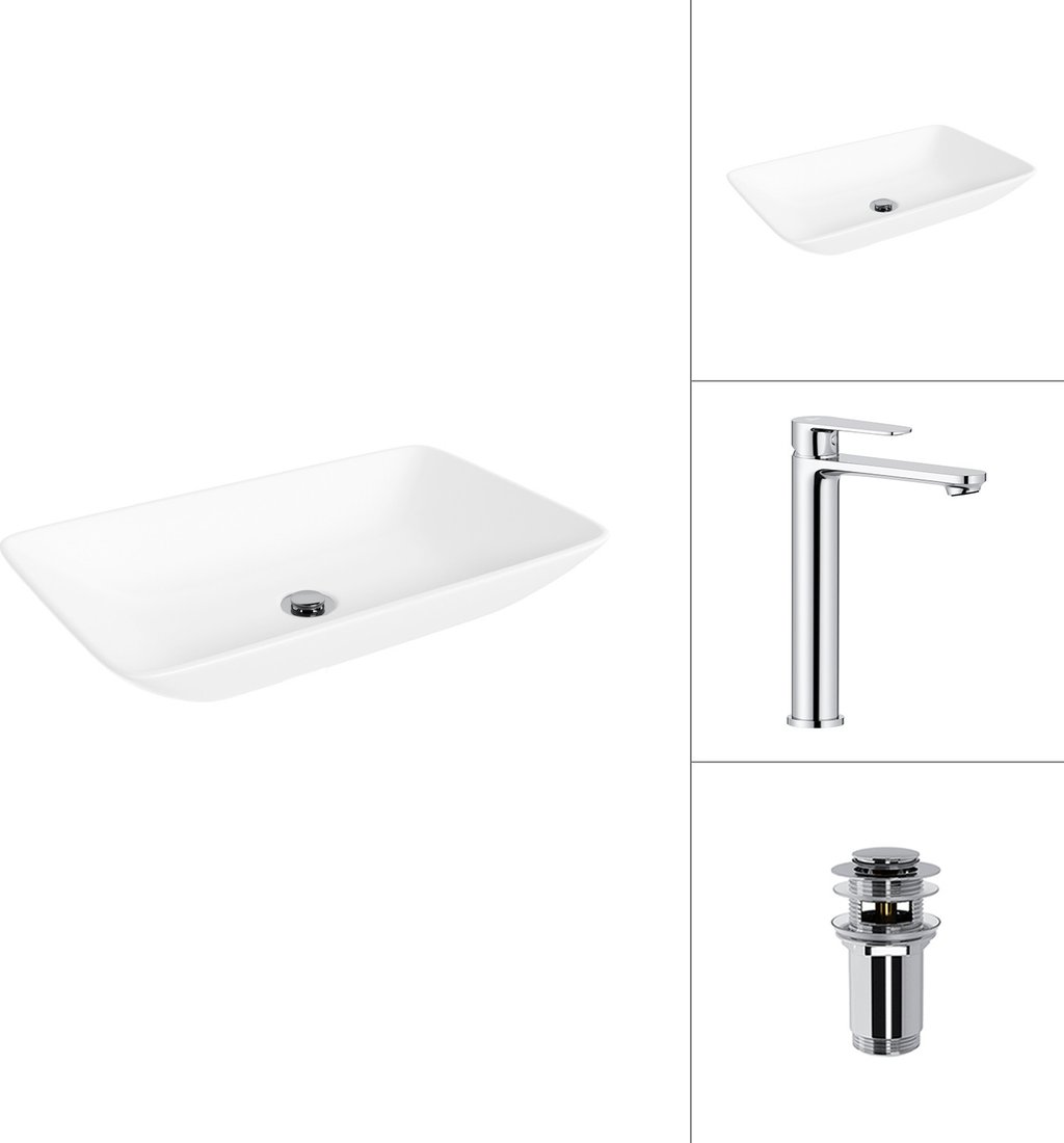 Умывальник Lauter 21540 + Moon 21СK81691C с донным клапаном 21190CH (хром)