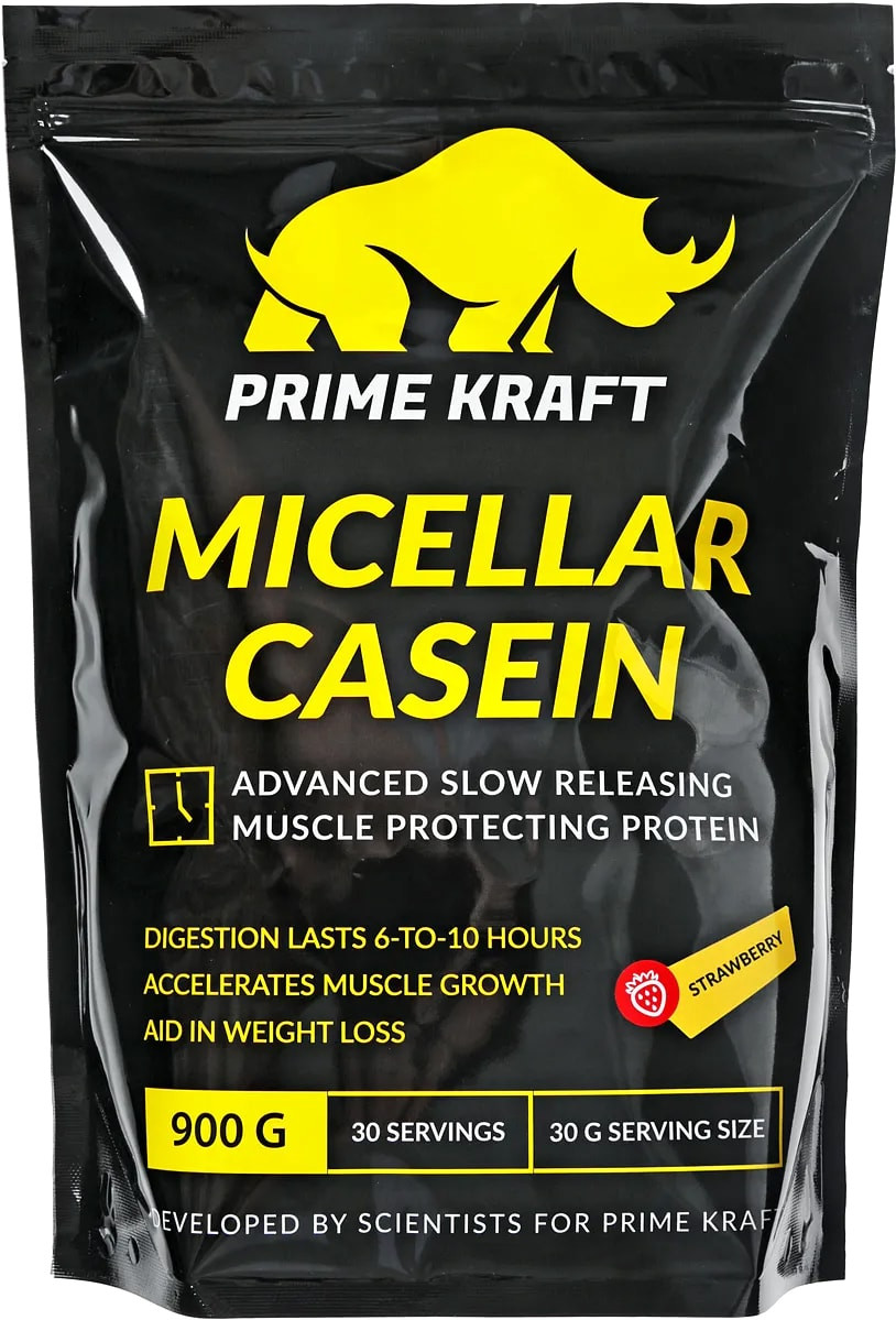 

Казеин (мицеллярный) Prime Kraft Micellar Casein (900г, клубника)
