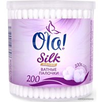 Ватные палочки Ola! Silk Sense в круглой банке (200 шт)