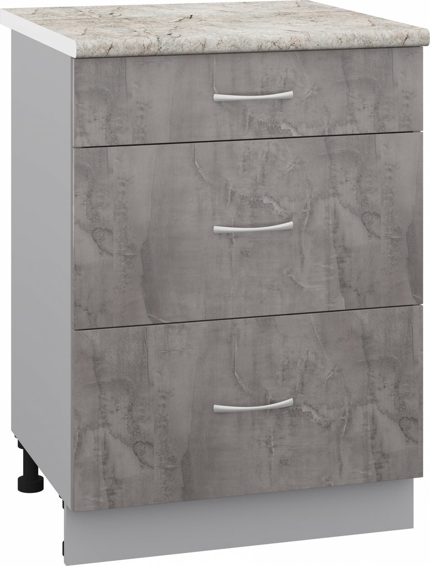 

Шкаф напольный Кортекс-мебель Корнелия Лира НШ60р3ш (оникс/марсель)