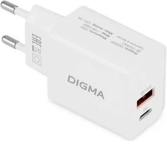 Сетевое зарядное Digma DGW2D (белый)