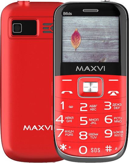

Кнопочный телефон Maxvi B6ds (красный)