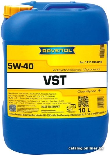 Моторное масло Ravenol VST 5W-40 10л