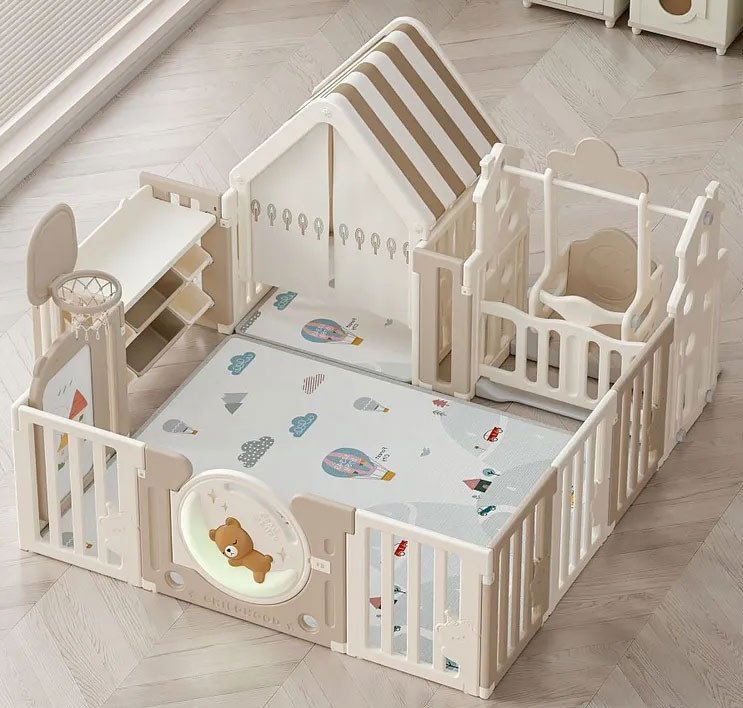 

Игровой манеж UNIX kids DeLuxe House&Storage 150х180 Camel PPLXSWHS180WC