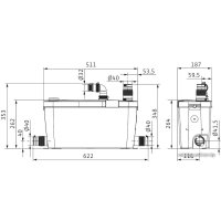 Канализационная установка Wilo HiDrainlift 3-35