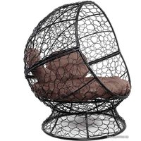 Кресло M-Group Апельсин 11520405 (черный ротанг/коричневая подушка) в Пинске