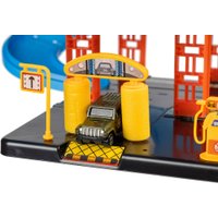 Детские автотреки, трассы Labalu 5-уровневый с дорогой и автомобилями P9588A-1 (голубой, 4 машинки)