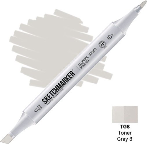 

Маркер художественный Sketchmarker Двусторонний TG8 SM-TG8 (серый тонированный №8)