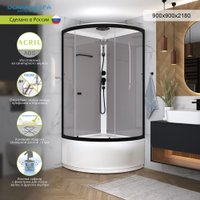 Душевая кабина Domani-Spa Simple 99 High Black DS01Sm99HGrCl00.Gt-V1.2-Black (серый/прозрачное стекло) в Орше