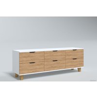 Комод Миркомодоф Майн 2 (белый/дуб крафт золотистый)