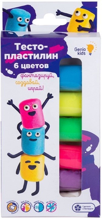 

Набор для лепки Genio Kids Тесто-пластилин TA1090 (6цв)