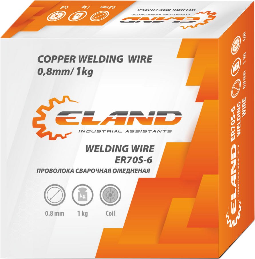 

Сварочная проволока ELAND ER70S-6 ER70S6EL081 (0.8 мм, 1 кг)