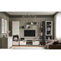 Шкаф распашной Глазов МЦН 1 Oslo (Бетон Пайн светлый/Черный)