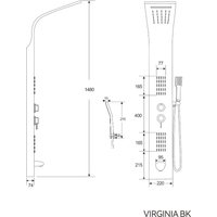 Душевая панель Cerutti Virginia BK CT9989