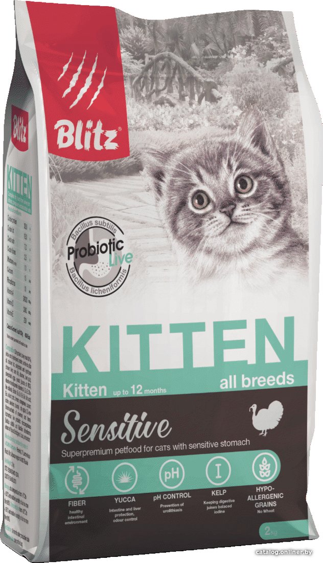 Сухой корм для кошек Blitz Sensitive Kitten All Breeds (для котят с индейкой) 2 кг