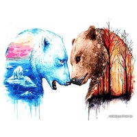Картина по номерам PaintBoy Белый и бурый GX30874