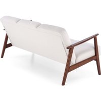 Диван Halmar Milano 3S tap. Castel 04 (светло-бежевый/орех)