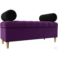 Банкетка Лига диванов Глория 29275 (микровельвет фиолетовый/черный/черный)