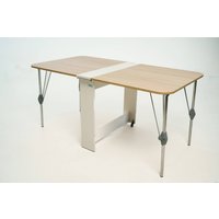 Стол-книга Stoloff Мечта 1600x850 (белый/дуб сонома, опоры складные, углы закругленные с роликами и ручками)