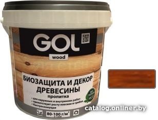 Пропитка GOL Wood Aqua Защитно-декоративная 2.5 кг (красное дерево)