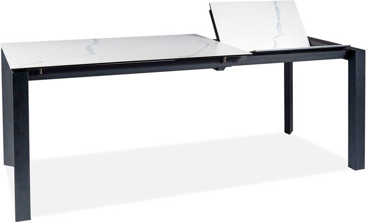 

Кухонный стол Signal Metropol Cerammic 120/180x80 (белый мрамор/черный)