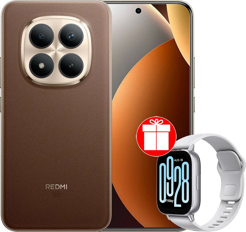 

Телефон Xiaomi Redmi Note 15 Pro+ 5G 8GB/256GB международная версия (коричневый) + умные часы Xiaomi Redmi Watch 5 Active (серебристы) по акции