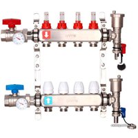 Запорная арматура Gappo Коллектор регулируемый с расходомерами G422.4 4-вых. x1"x3/4"