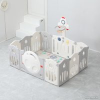 Игровой манеж UNIX kids SUPREME Space 200x240 Grey с качелями