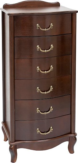 

Комод Мебелик Джульетта узкий 6 ящиков (орех)