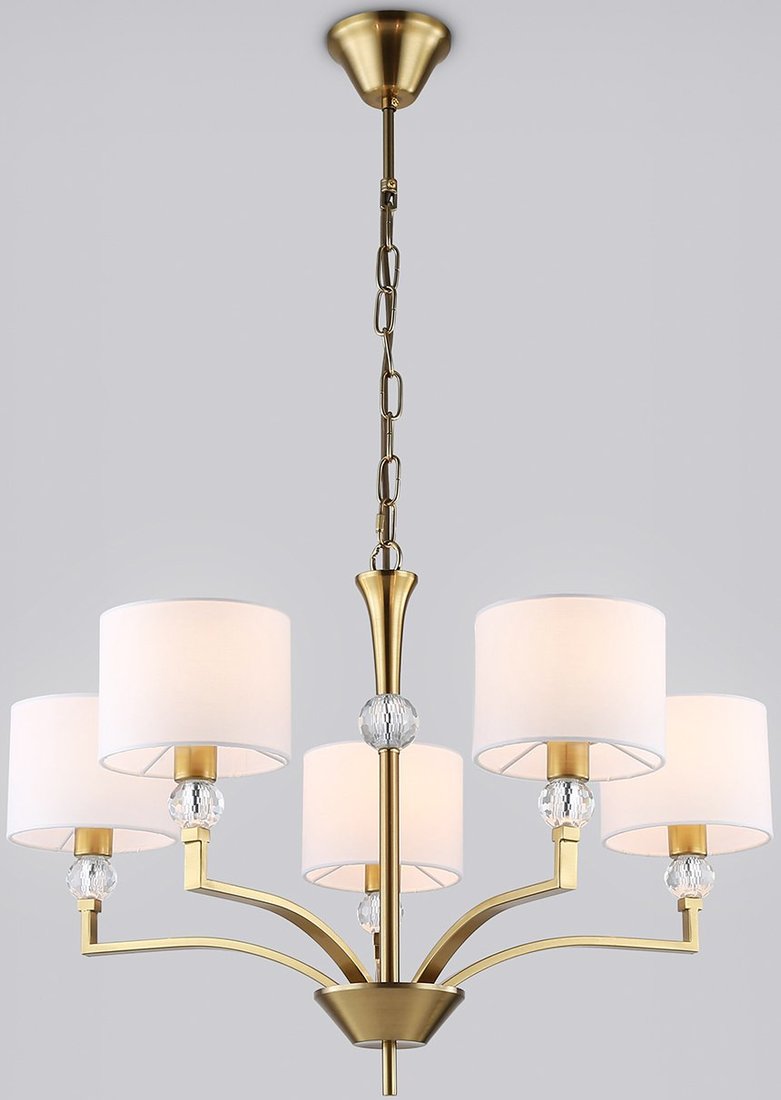 Подвесная люстра Ambrella light LH71131/5 BS/WH (латунь/белый)