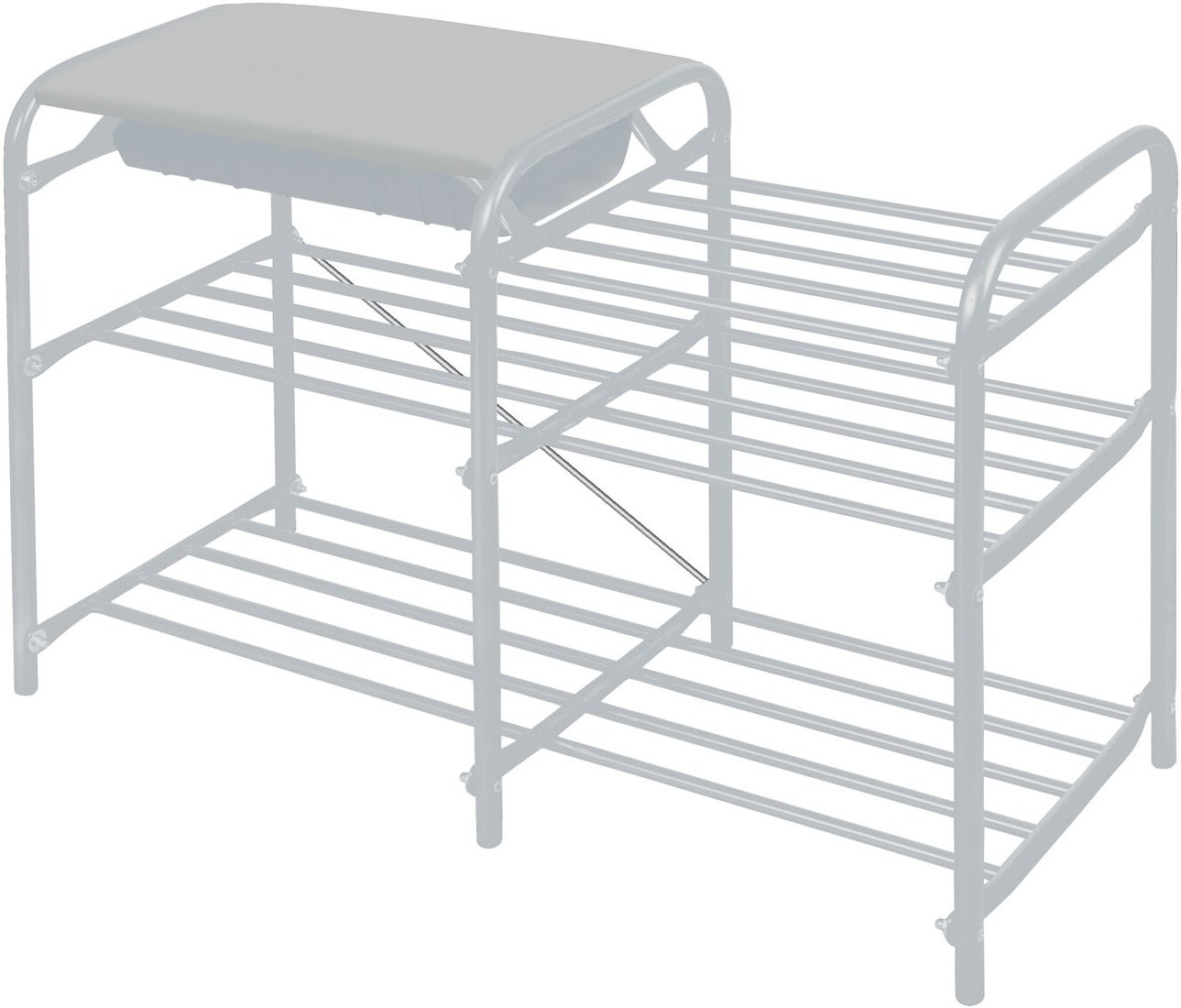 

Полка для обуви Nika ЭТЛ5-1/МС (светло-серый/матовый серый)