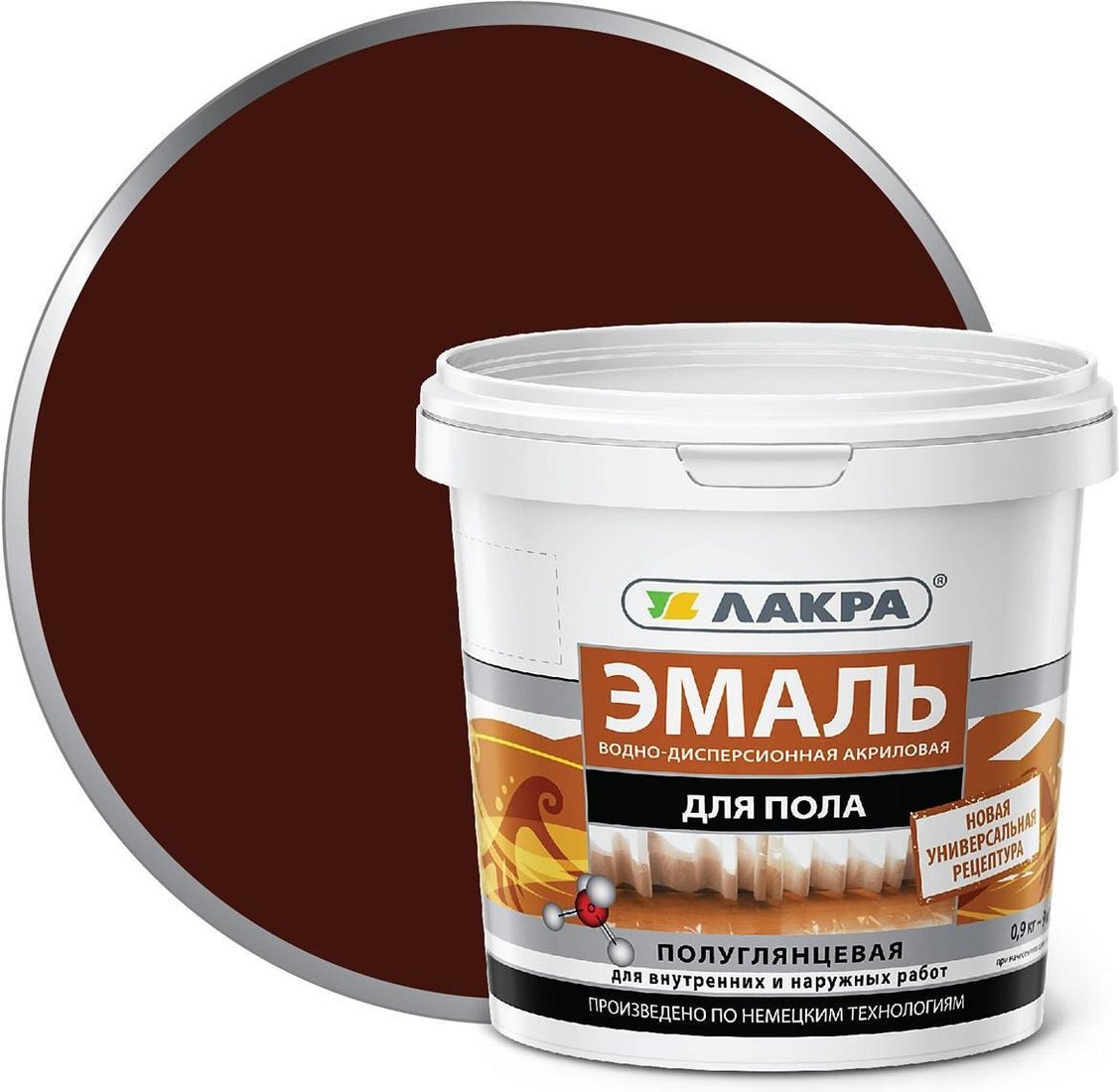 

Эмаль Лакра Акриловая для пола 900 г (красно-коричневый)